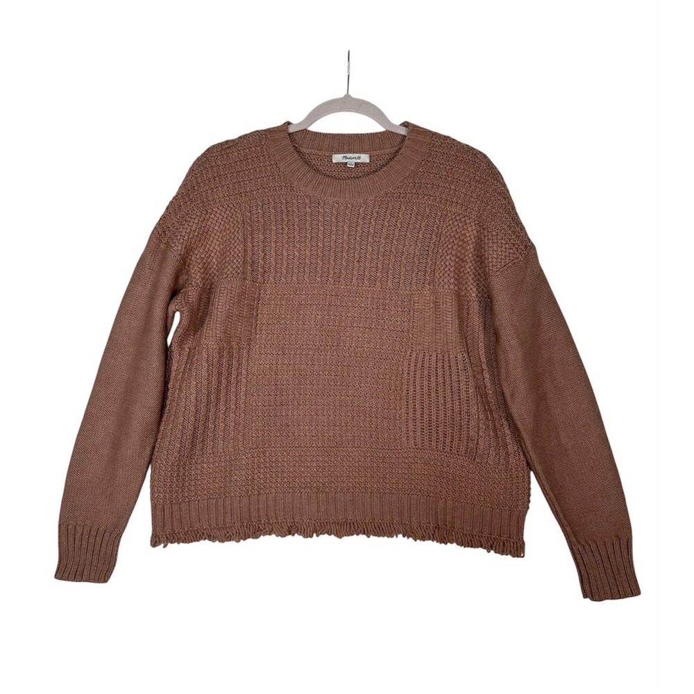 Madewell M Mauve Mixed Stitch Sweater Relaxed Coastal‎ Grandmother Cottagecore